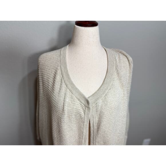 Madewell sweater open front oversized 3/4 dolman sleeve oatmeal beige Sz XS - Picture 2 of 8